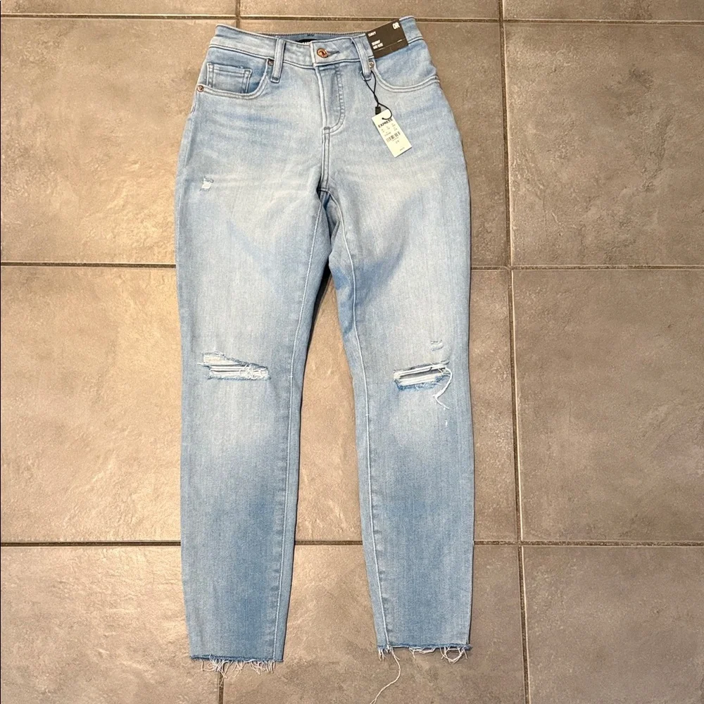 Curvy Mid Rise Express Ripped Skinny Jeans - Picture 1 of 4